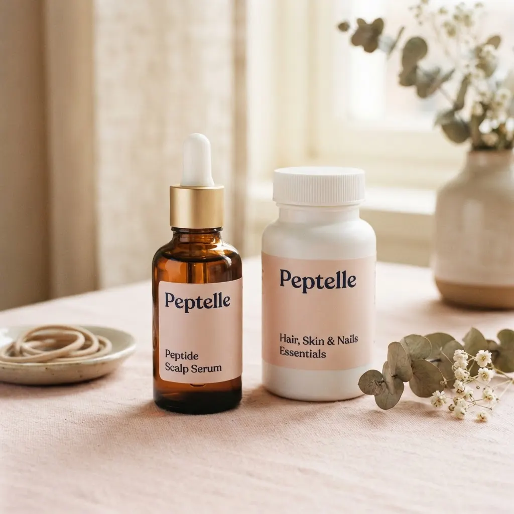 Peptelle Peptide Scalp Serum and Hair, Skin & Nails Essentials
